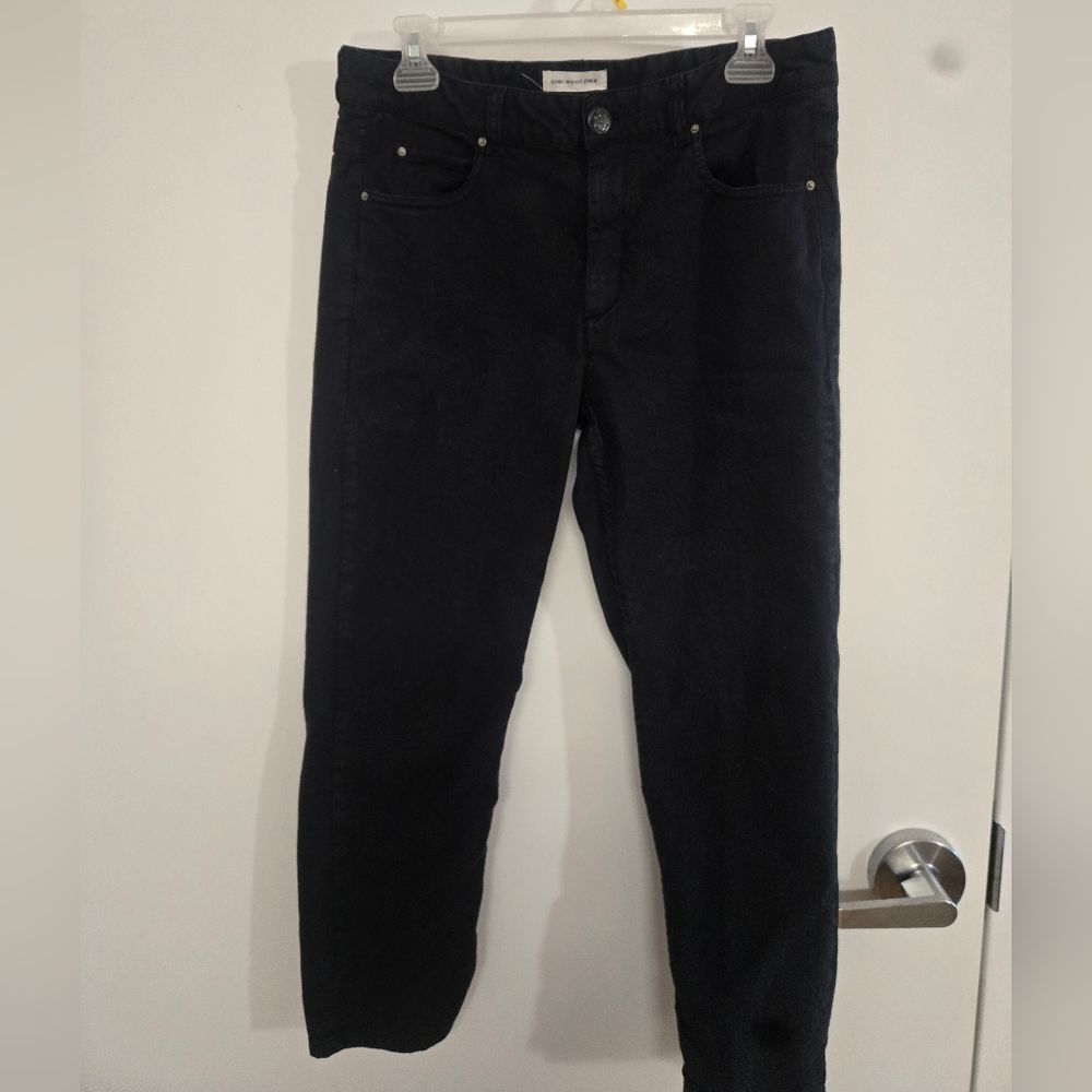 Isabel Marant Etoile Cropped Black Jeans Sz 42 - Picture 2 of 9